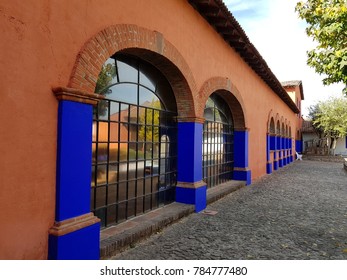 Facade And Old Hacienda Courtyard