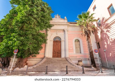 Facade of the old National Archaeological Museum (Museo Archeologico), Cagliari. Sardinia, Italy - Shutterstock ID 2276794033