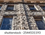 Facade of an Old Stone Building in Brockville, Ontario