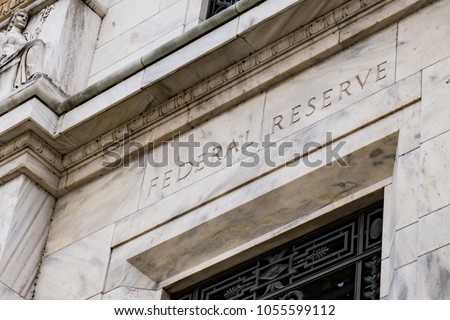 Facade on the Federal Reserve Building in Washington DC Imagine de stoc © 