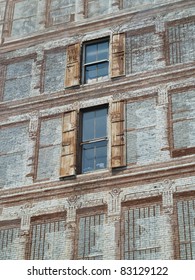 a facade painted on a facade