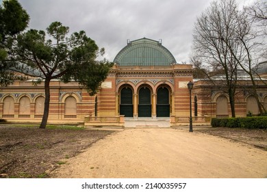 Facade Of Velázquez Palace Located In Buen Retiro Park, Madrid, Spain.