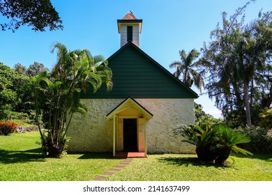 Facade Of The Palapala Ho‘omau Congregational Church In Kipahulu On Hana Highway, East Of Maui Island In Hawaii, United States