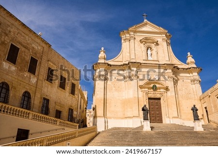 Facade of Rabat Cathedral on the island of Gozo (Malta)