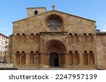 Facade of the Romanesque church of Santo Domingo in the city of Soria