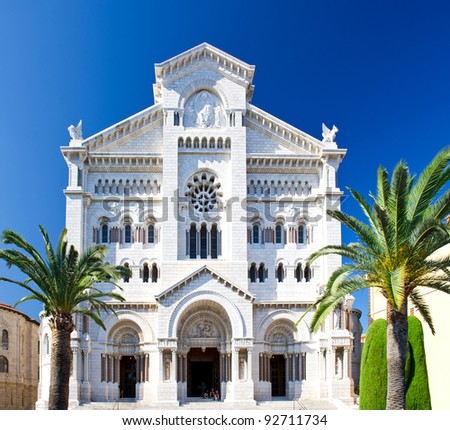 Facade of Saint Nicholas Cathedral. Monaco