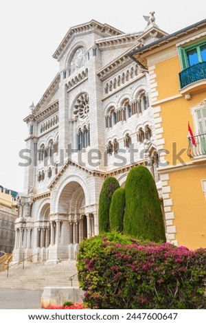 Facade of Saint Nicholas Cathedral in Monaco-Ville, Monaco