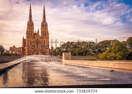 The facade of St. Mary Cathedral, Sydney, Australia
