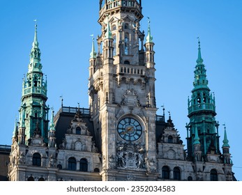 Facade of the town hall at the main town square in Liberec, Czechia