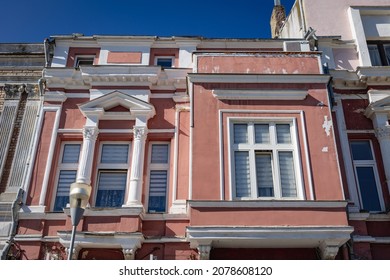 Facade Of Townhouse On Knyaz Boris I Street In Old Town Of Varna City, Bulgaria