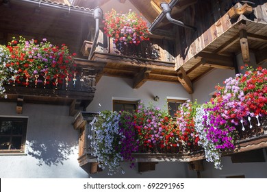 The Facade Of A Typical Bavarian House. Germany
