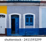 The facade of typical colonial residences in the historic center of the city of São Luís MA, Brazil
