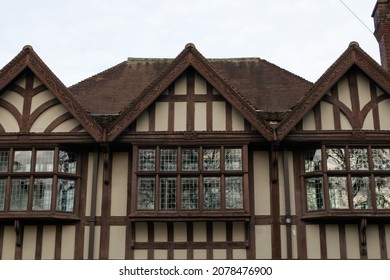 Facade And Window Of Tudor Architecture House In York England