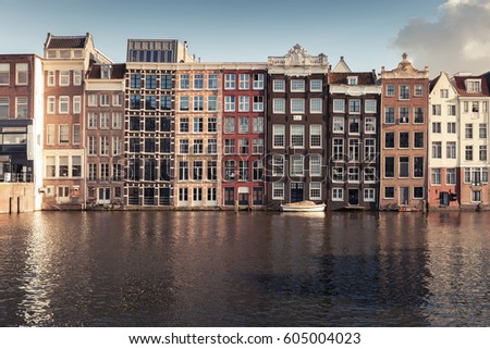 Similar – Image, Stock Photo Beautiful Architecture Of Dutch Houses On Amsterdam Canal In Autumn