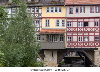 Facades Of Historic Half-timbered Houses On Krämerbrücke In Erfurt, Thuringia