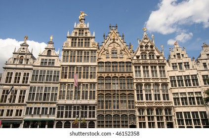 Facades Monumental Houses On Antwerp Grand Stock Photo 46152358 ...