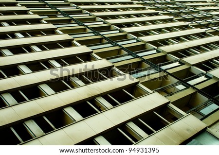 facades of an old empty tower of flats