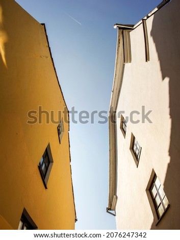 Similar – schmale Gasse führt zu einem Kirchengebäude