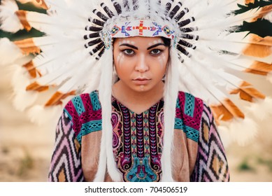 Face Of American Indian Woman, Cherokee, Navajo