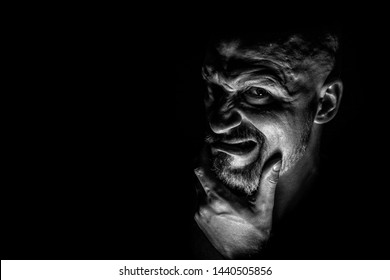 Face Bearded Man Grimace Against Dark Stock Photo 1440505856 | Shutterstock