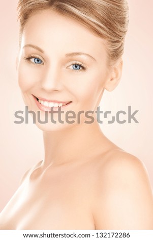 Similar – Image, Stock Photo Young natural blonde woman smiles