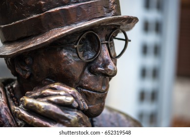 Face of a bronze statue