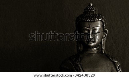 Face of budda, Black and white