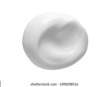 Face Cream Lotion Moisturiser Swirl Blob. White Skincare Make-up Product Smear Smudge Swatch Isolated On White Background. Creamy Texture