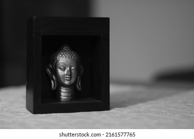 The Face of Gautama Buddha in Black and White