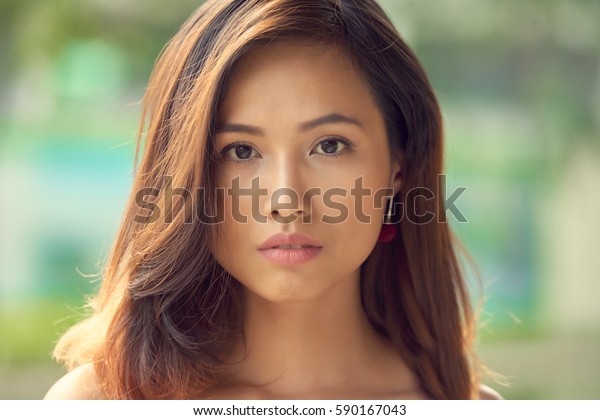 Face Gorgeous Asian Woman Flawless Skin Stock Photo 590167043 ...