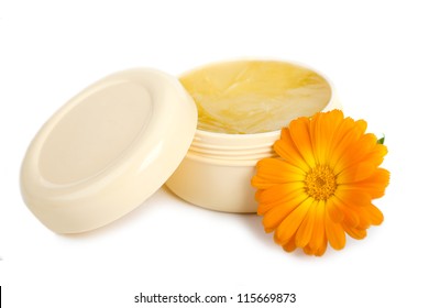 Face Or Hand Cream With Orange Flower