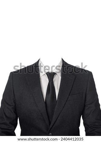Face ID photo, suit composite image, neat upper body profile
