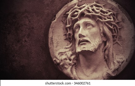 Face Of Jesus Christ Crown Of Thorns (statue)