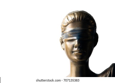 Face Of Lady Justice Isolated On White Background