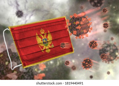 Face Mask With Flag Of Montenegro, Defending Against Coronavirus