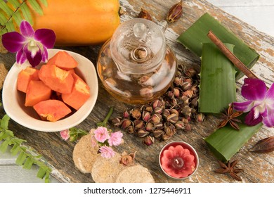 Face Mask With Papaya ,aloe Vera Gel And Rose Water ,spa Treatment.