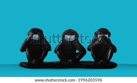 Face Mask With Three Wise Monkey, Face Mask With Monkey...,