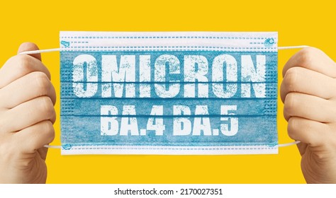 Face Masks With Inscriptions  Omicron BA.4 BA.5 . Covid 19 Alpha, Beta, Gamma, Delta, Lambda, Mu, Omicron Variants Outbreak Around The World.