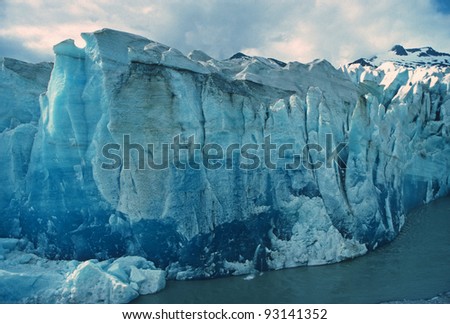 The face of the Mendenhall Glacier in Alaska