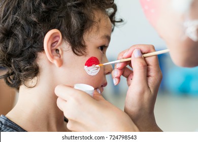 Face Painting, Kid Painting Face At The School Carnival