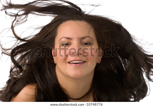 Face Pretty Woman Long Thick Dark Stock Photo Edit Now 10748776