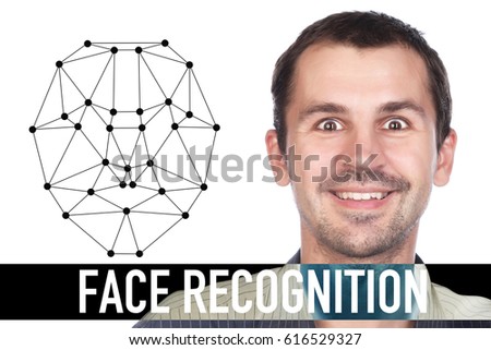 Face recognition on polygonal grid is constructed by the points. Biometric verification. 