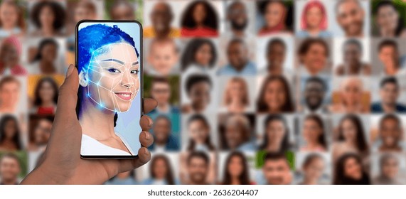 Face recognition technology on a smartphone for identification in modern society