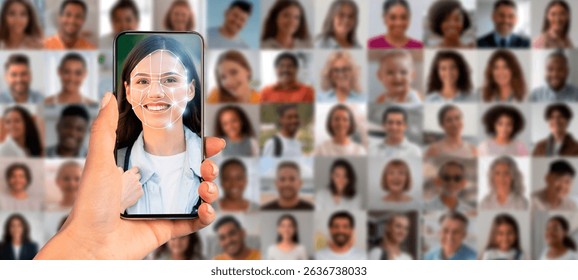 Face recognition technology used for identification on modern smartphones