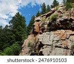 Face rock formation on 7 Bridges trail in Colorado Springs