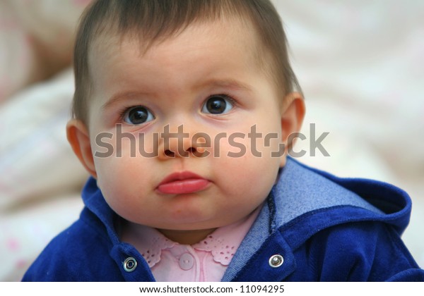 Face Small Baby Girl Short Hair Stock Photo Edit Now 11094295