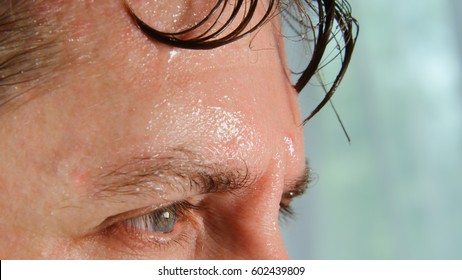 Face of very sweating man - Shutterstock ID 602439809
