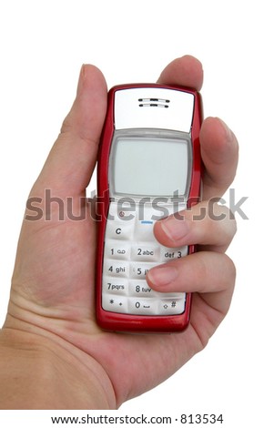 Face view of a simple modern wireless cell-phone