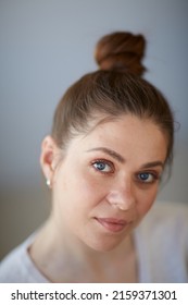 Face Woman Portrait With Natural Skin. Head Shot With Shallow Depth Of Field Portraits.