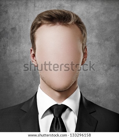 Faceless person portrait